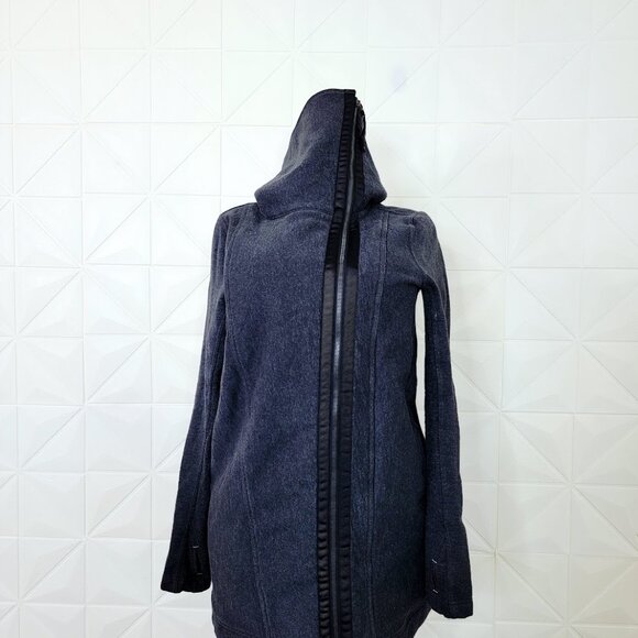 Lululemon Women's Heathered Black Virasana Blanket Wrap Full-Zip Jacket Size 12 - Picture 3 of 11